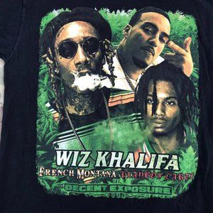 Wiz Khalifa Decent Exposure Tour French Montana Playboi Carti T Shirt size SMALL